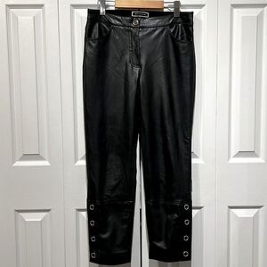 Melanie Lyne Black Faux Leather Pants‎ Size 6